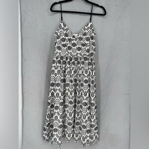 H&M Black and White eyelash whimsical whimsy fairy Lace Maxi Dress